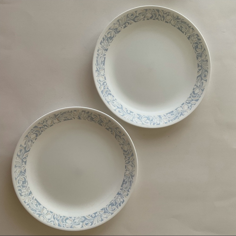 SOLD SOLD ⬅️⬅️ Corelle Sea and Sand  Dinner Plates blue beige accent set of 2